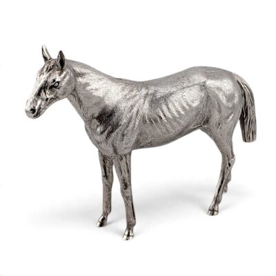 Silver horse figure standing